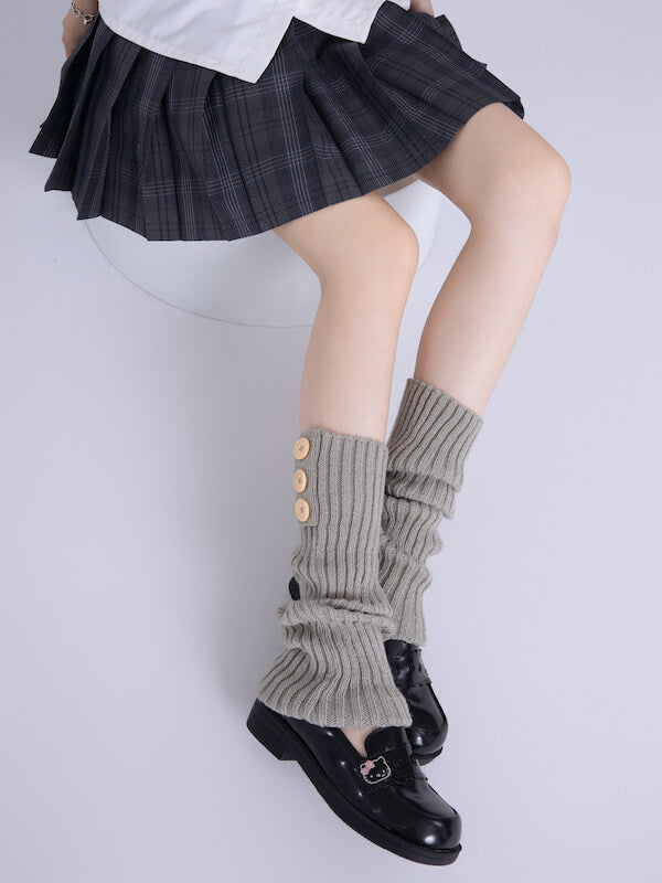FASHION BUTTONS GIRLY LEG WARMERS