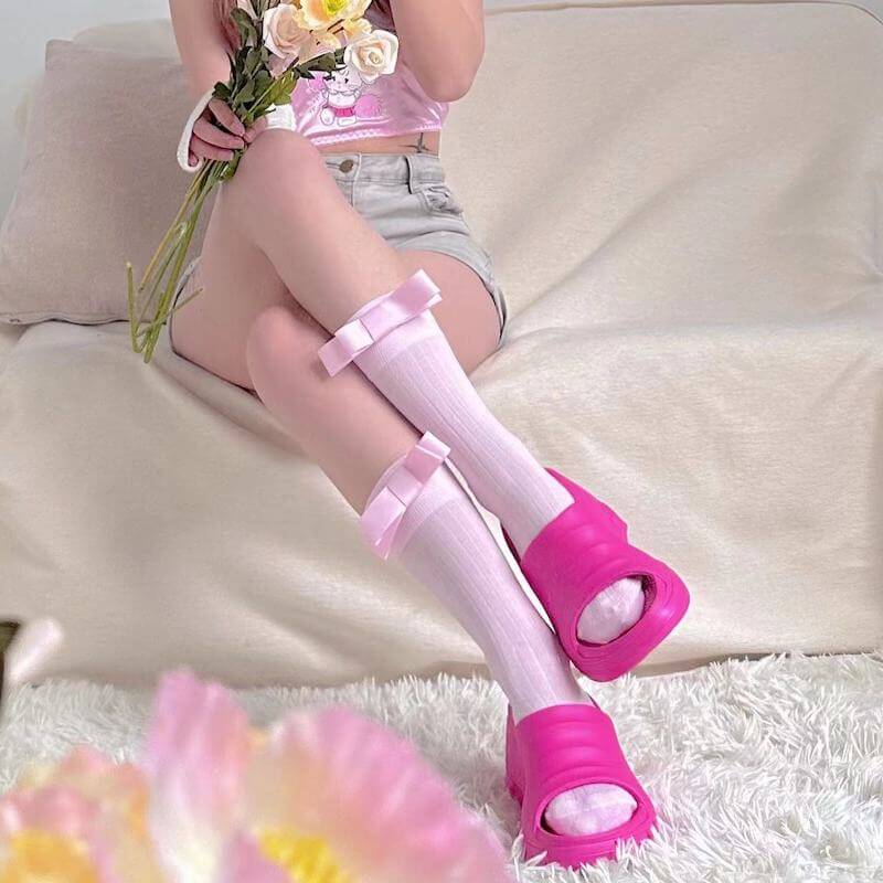 FASHION CANDY BOW STOCKINGS