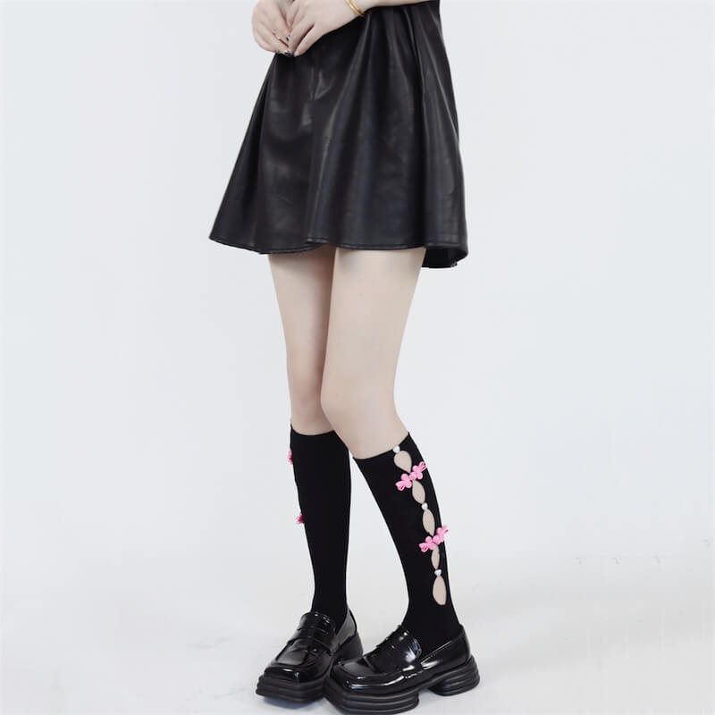 FASHION CHEONGSAM PINK BEAD STOCKINGS