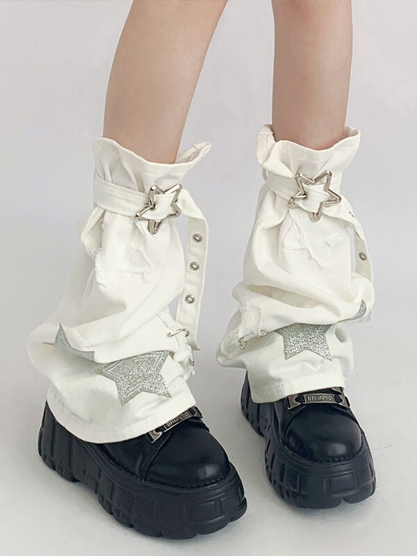 FASHION COOL STAR DENIM LEG WARMERS
