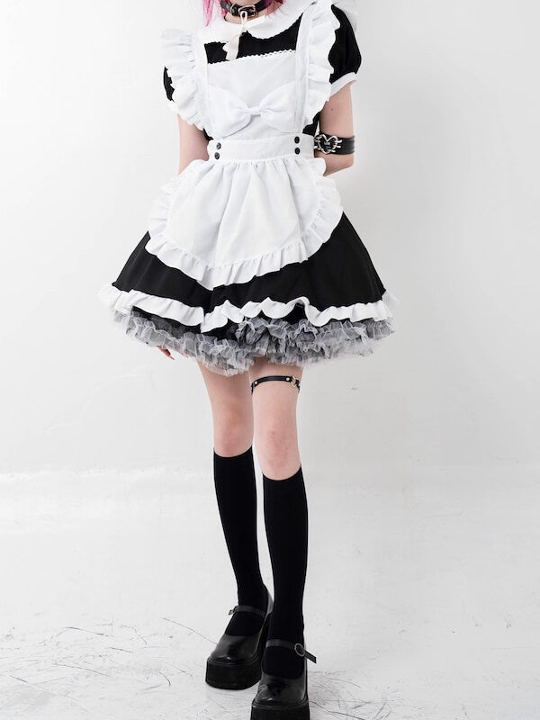 FASHION COSPLAY BOW MAID DRESS SET