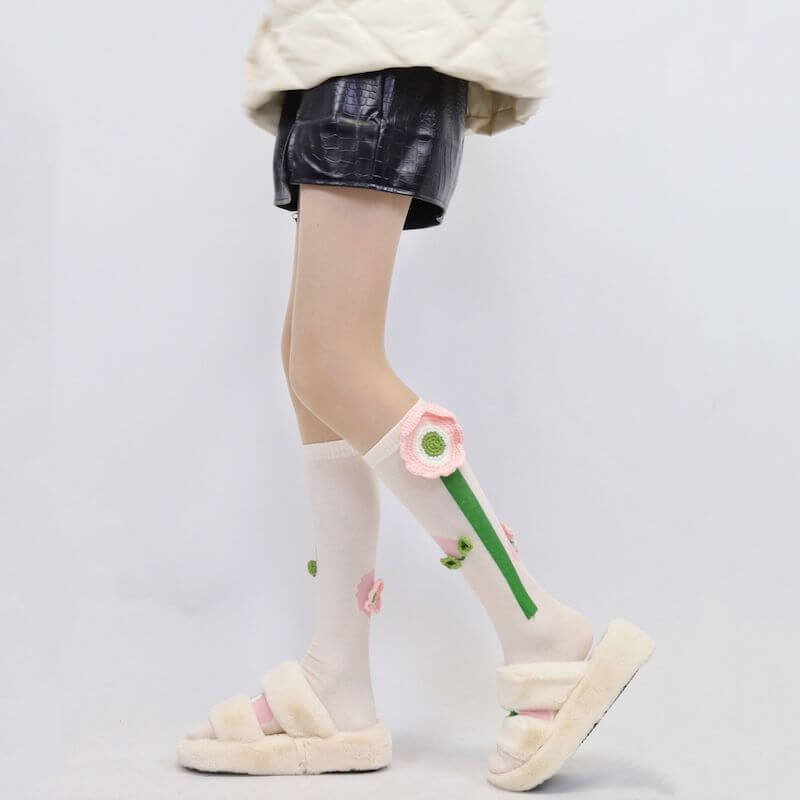 FASHION DELICATE TULIP FLOWERS STOCKINGS