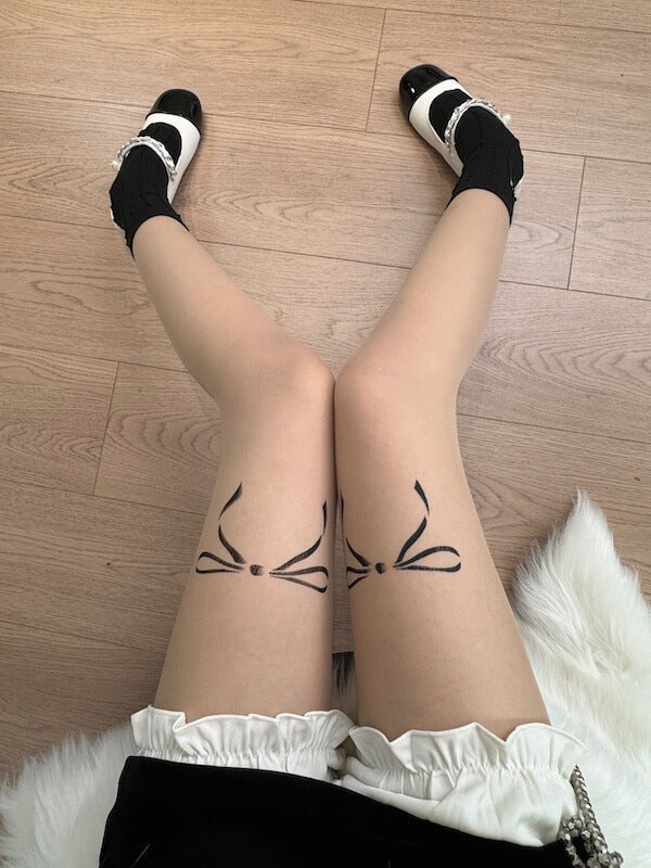 NEW FASHION DOLLETTE BOW TATTOO TIGHTS