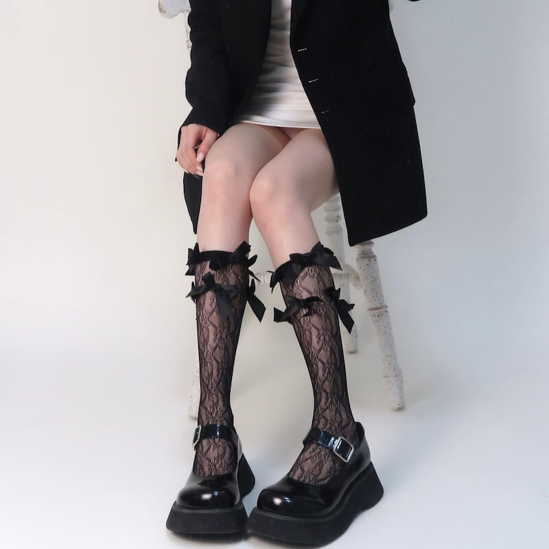 FASHION FAIRY BOWS LOLITA LACE STOCKINGS