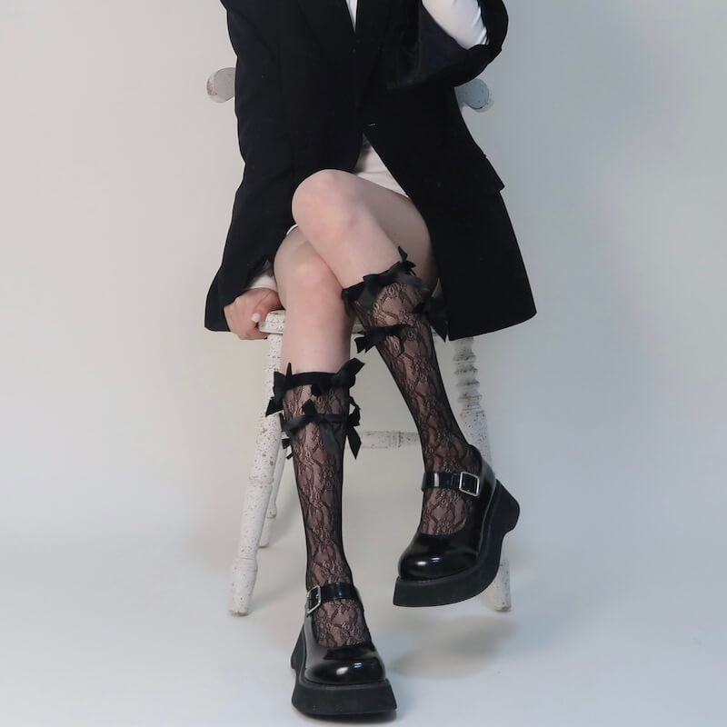 FASHION FAIRY BOWS LOLITA LACE STOCKINGS