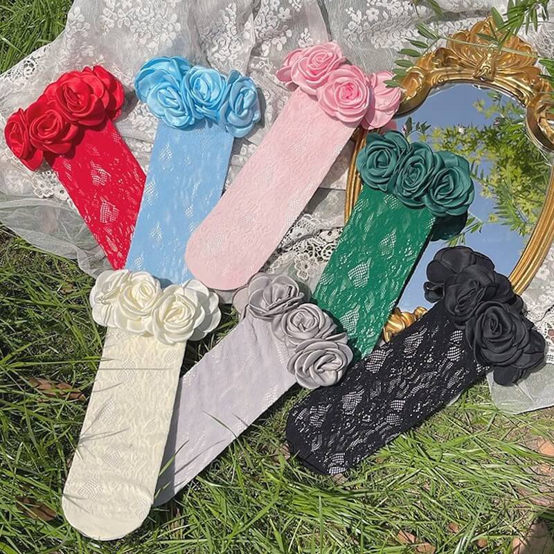 FASHION FAIRY CORE CAMELLIA LACE STOCKINGS