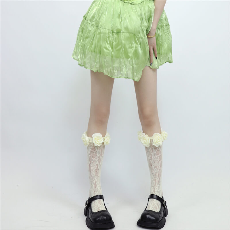 FASHION FAIRY CORE CAMELLIA LACE STOCKINGS