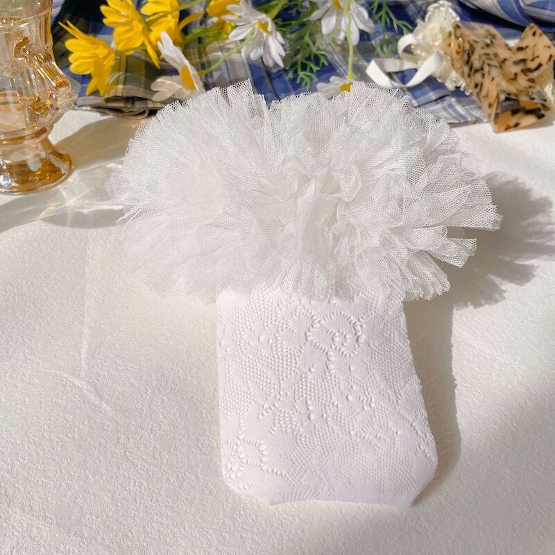 FASHION FLUFFY BUBBLE ROSE LACE STOCKINGS