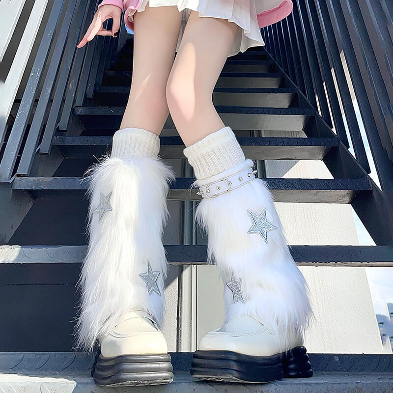 FASHION FLUFFY STARS 3 PIECES LEG WARMERS