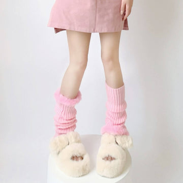 FASHION FURRY PINK LEG WARMERS