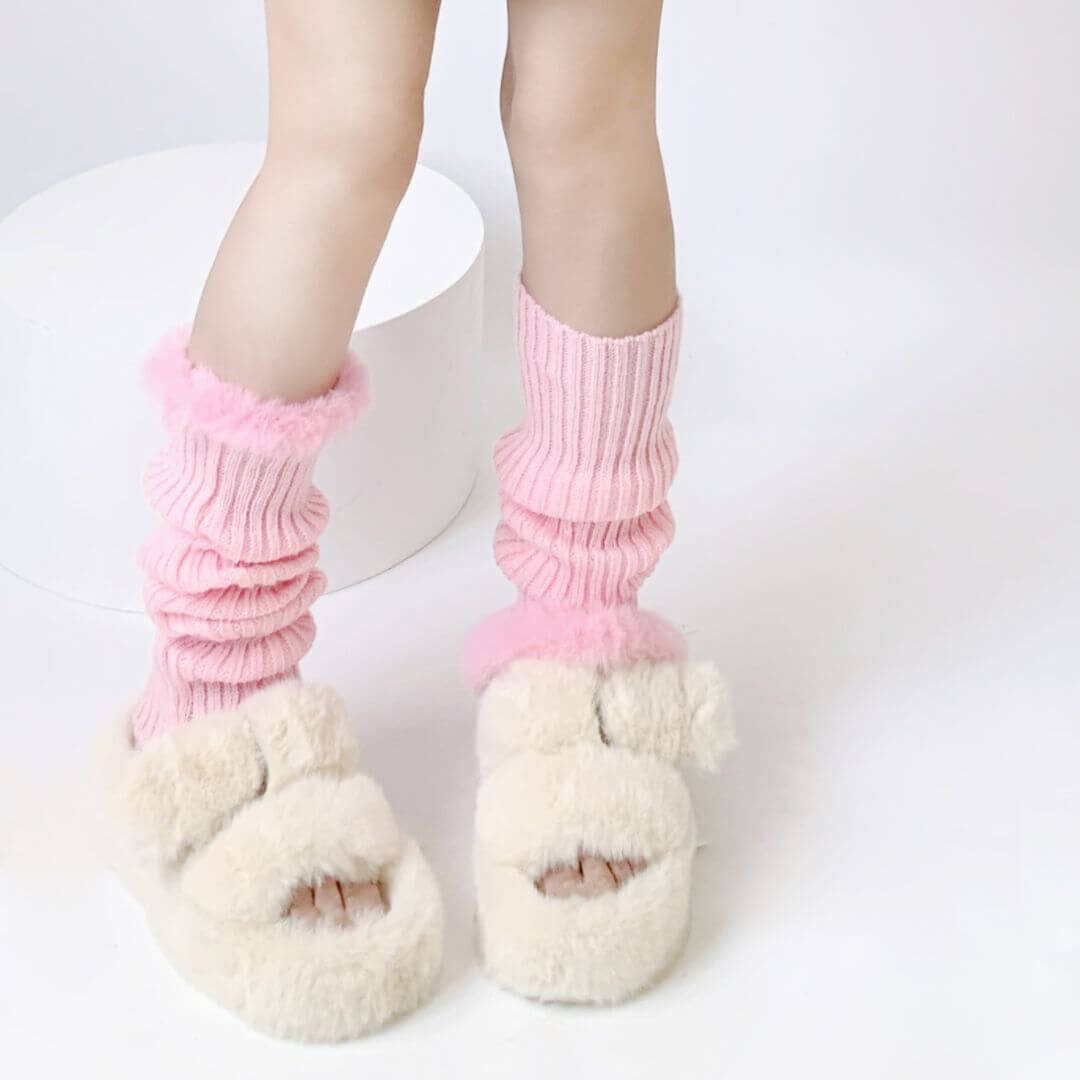 FASHION FURRY PINK LEG WARMERS