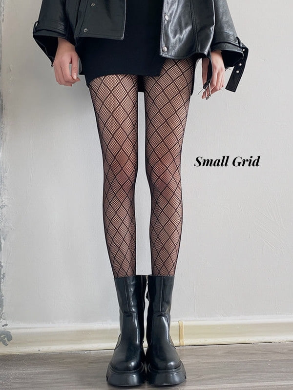 FASHION GEOMETRY CROSSOVER FISHNET TIGHTS