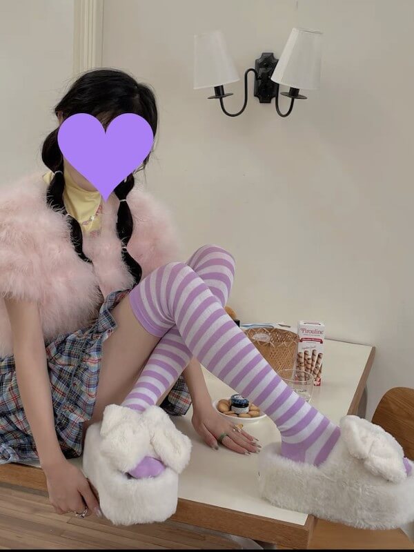 FASHION GIRL CANDY STRIPE STOCKINGS