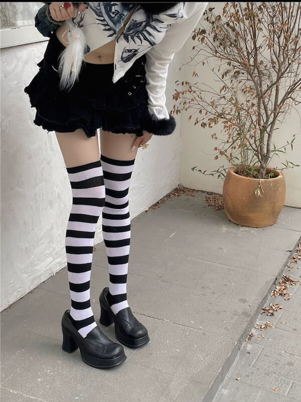 FASHION GIRL CANDY STRIPE STOCKINGS