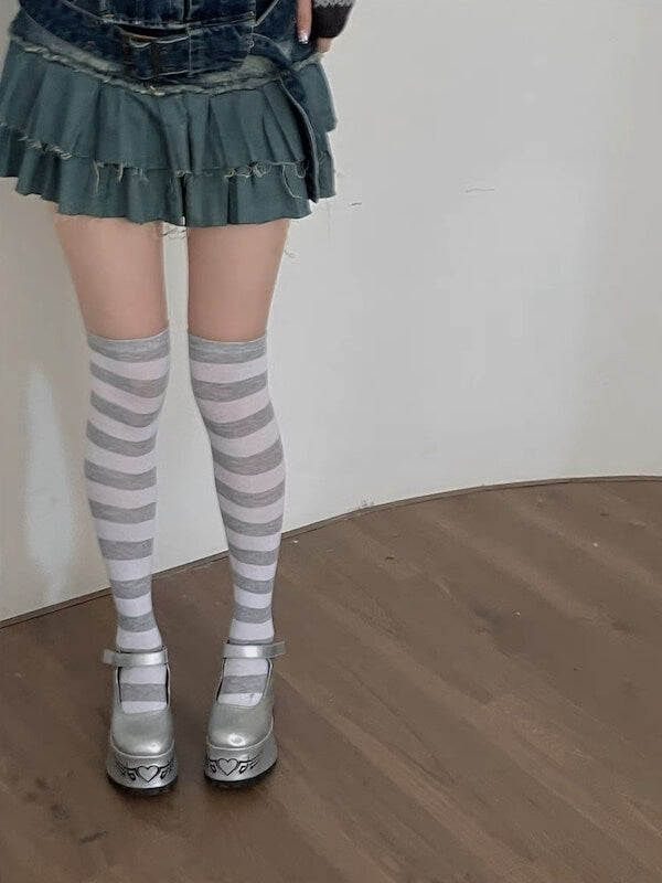 FASHION GIRL CANDY STRIPE STOCKINGS
