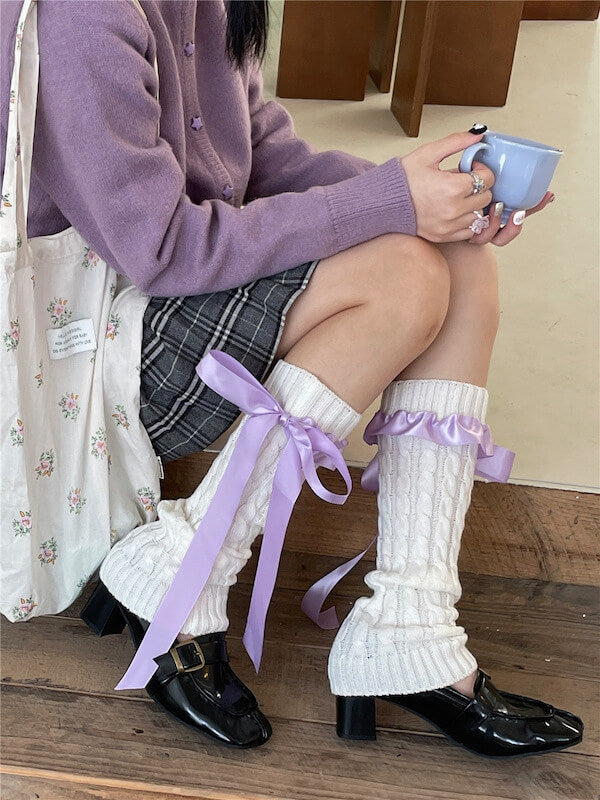 FASHION GIRLY RIBBON BOW LEG WARMERS