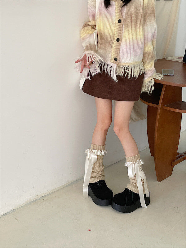 FASHION GIRLY RIBBON BOW LEG WARMERS