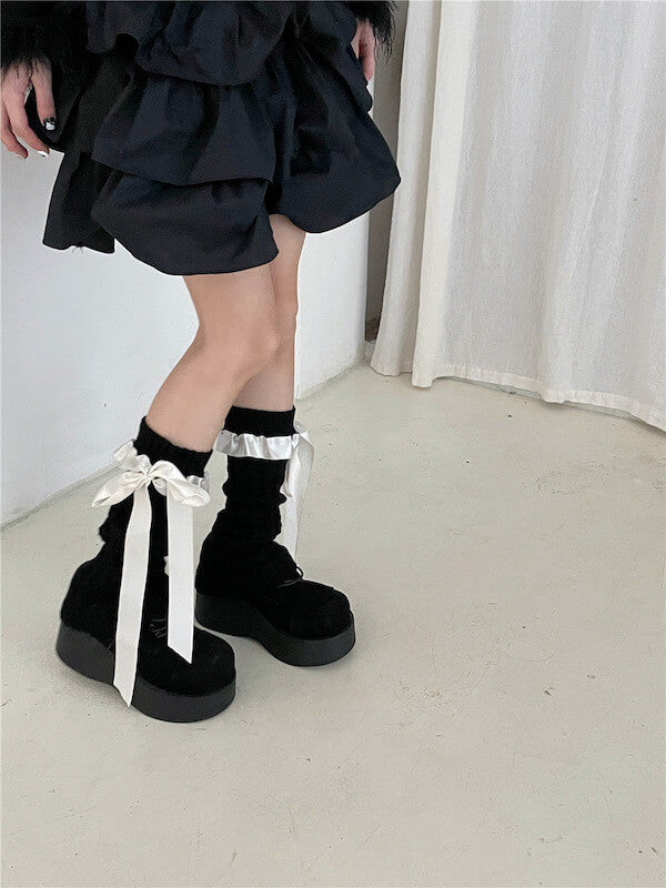 FASHION GIRLY RIBBON BOW LEG WARMERS