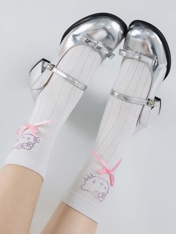 NEW FASHION GLITTER KITTY SOCKS
