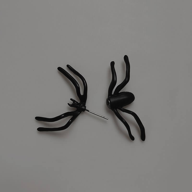 FASHION GOTH BLACK SPIDER EARRING