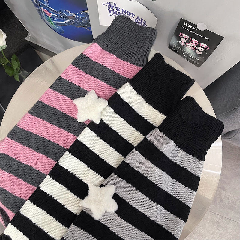 FASHION GREY PINK LEG WARMER