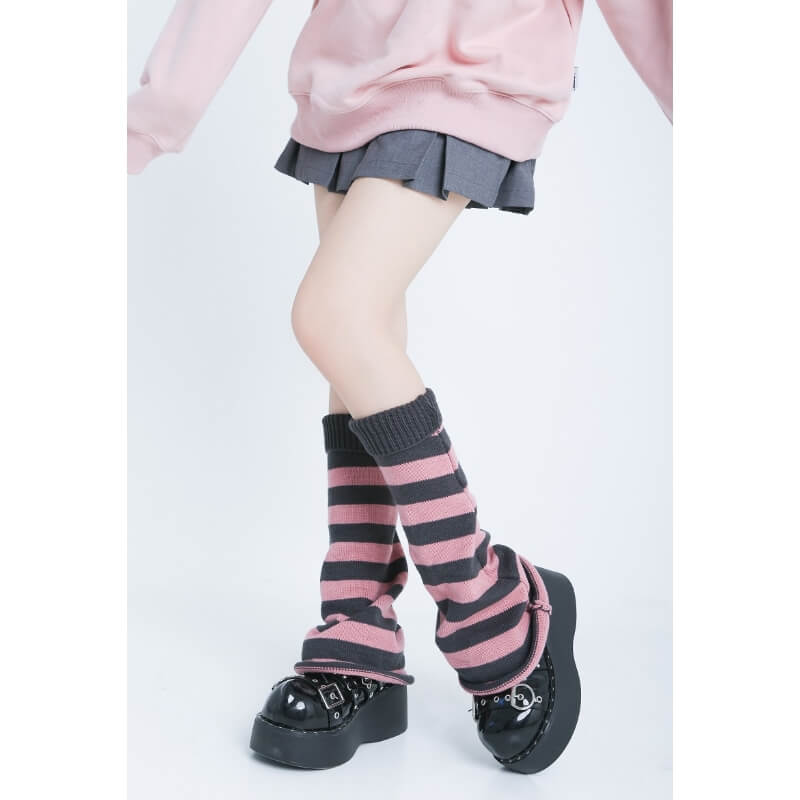 FASHION GREY PINK LEG WARMER