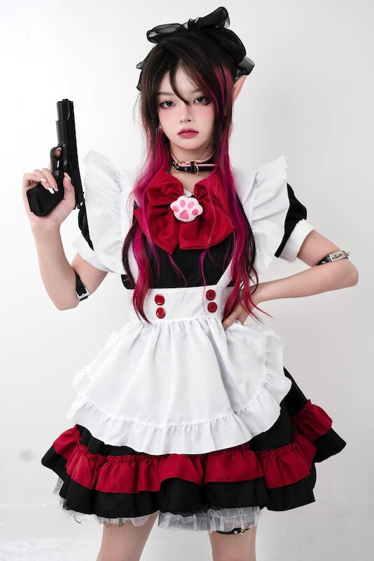 FASHION HALLOWEEN EVIL MAID DRESS SET