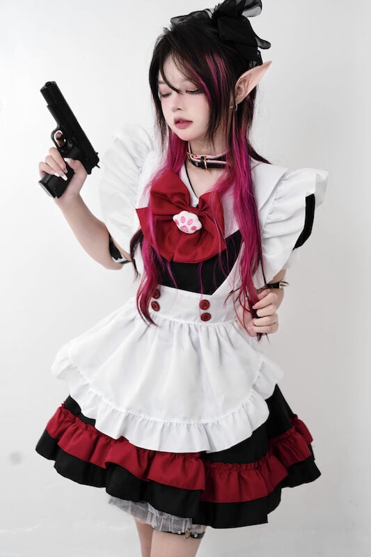 FASHION HALLOWEEN EVIL MAID DRESS SET