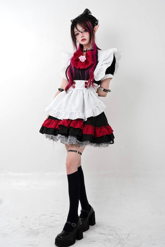 FASHION HALLOWEEN EVIL MAID DRESS SET