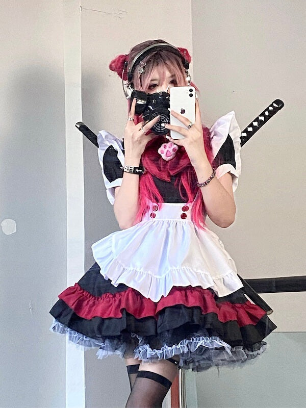 FASHION HALLOWEEN EVIL MAID DRESS SET
