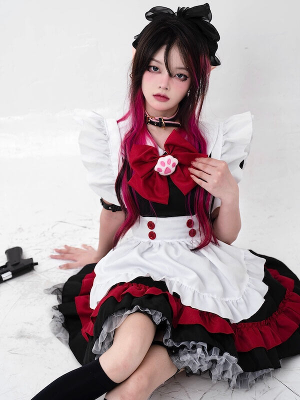 FASHION HALLOWEEN EVIL MAID DRESS SET