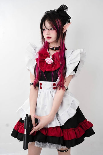 FASHION HALLOWEEN EVIL MAID DRESS SET