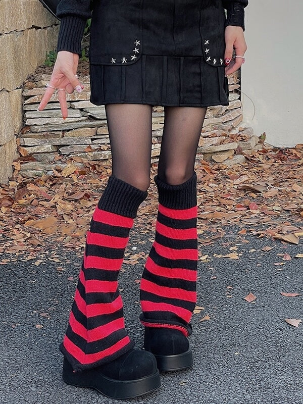 FASHION STRIPES KNIT LEG WARMERS