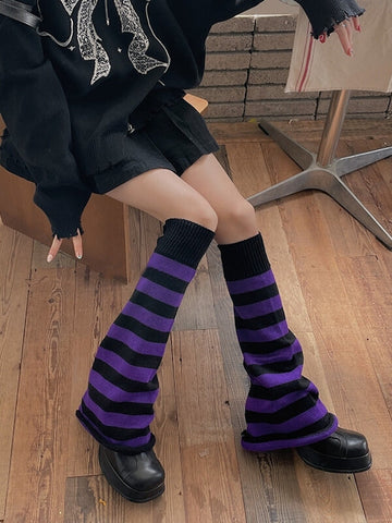 FASHION STRIPES KNIT LEG WARMERS
