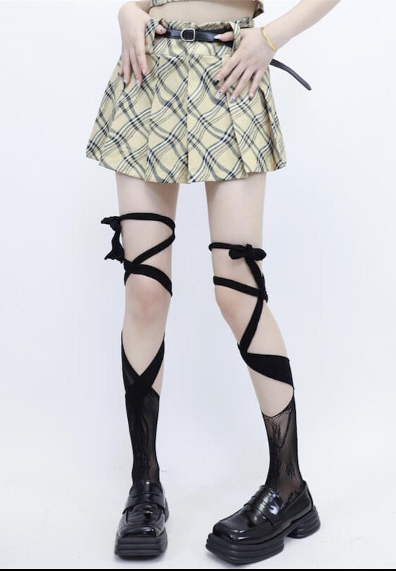 FASHION IRREGULAR LACE RIBBON STOCKINGS