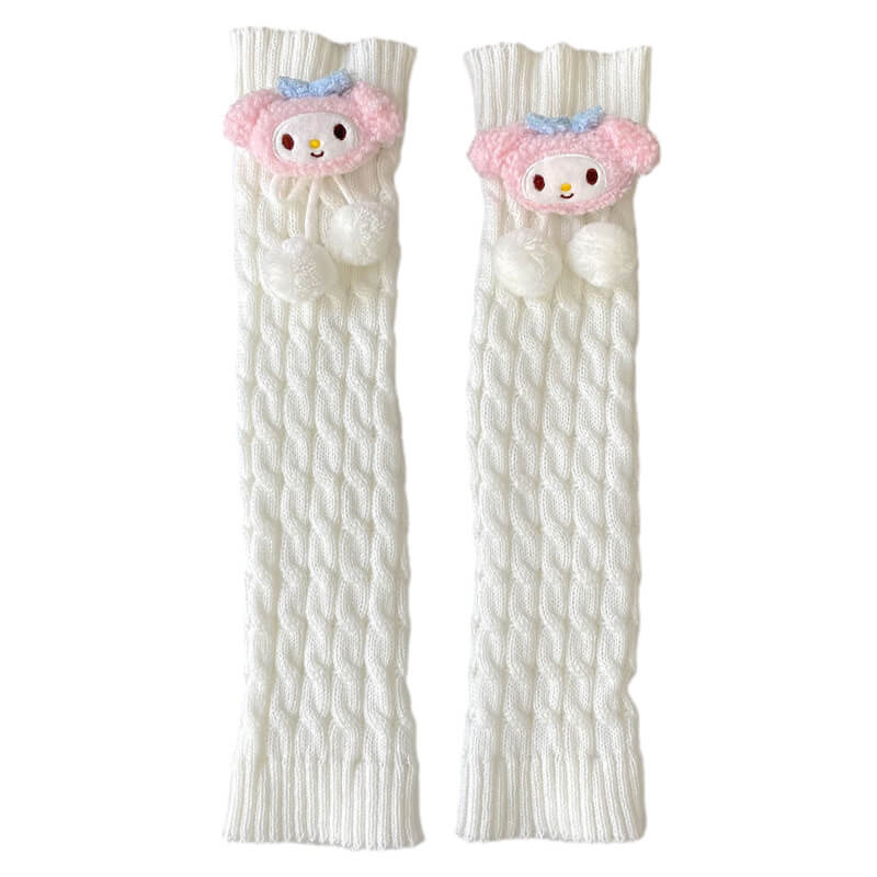 FASHION FLUFFY BEAR MELODY POMPON LEG WARMER