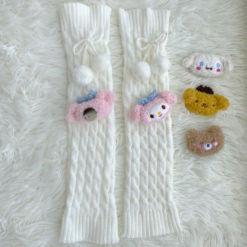 FASHION FLUFFY BEAR MELODY POMPON LEG WARMER