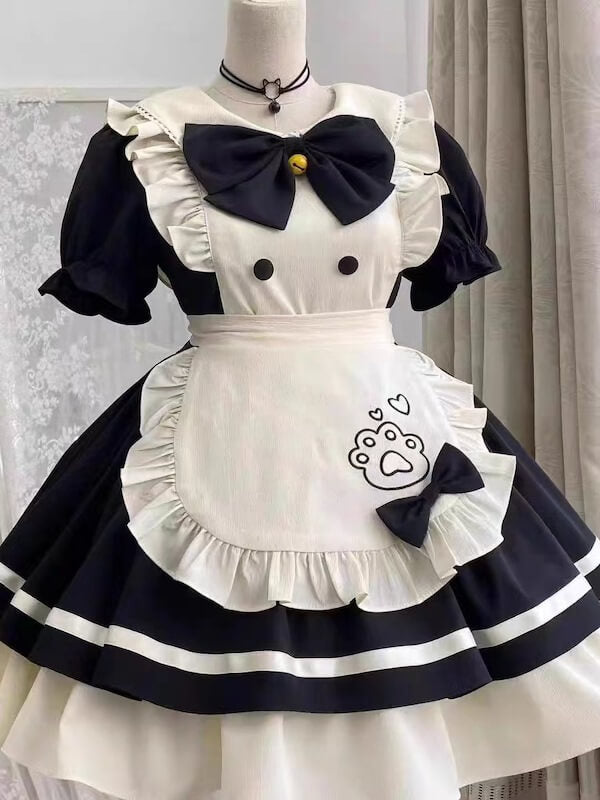 NEW FASHION KAWAII PAW COSPLAY MAID DRESS