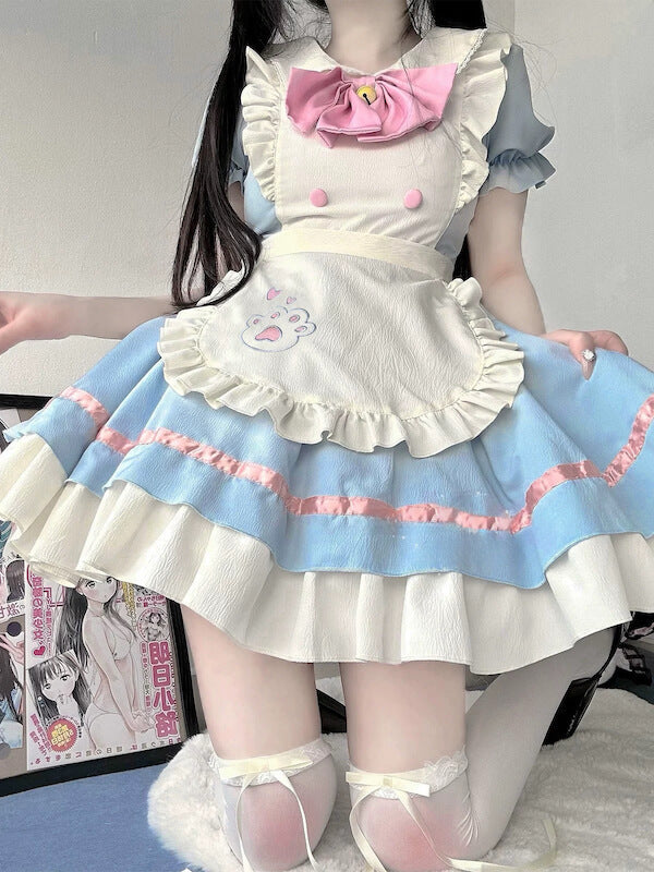 NEW FASHION KAWAII PAW COSPLAY MAID DRESS