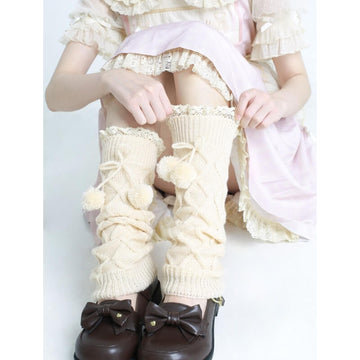 FASHION KAWAII POMPON WINTER LEG WARMERS