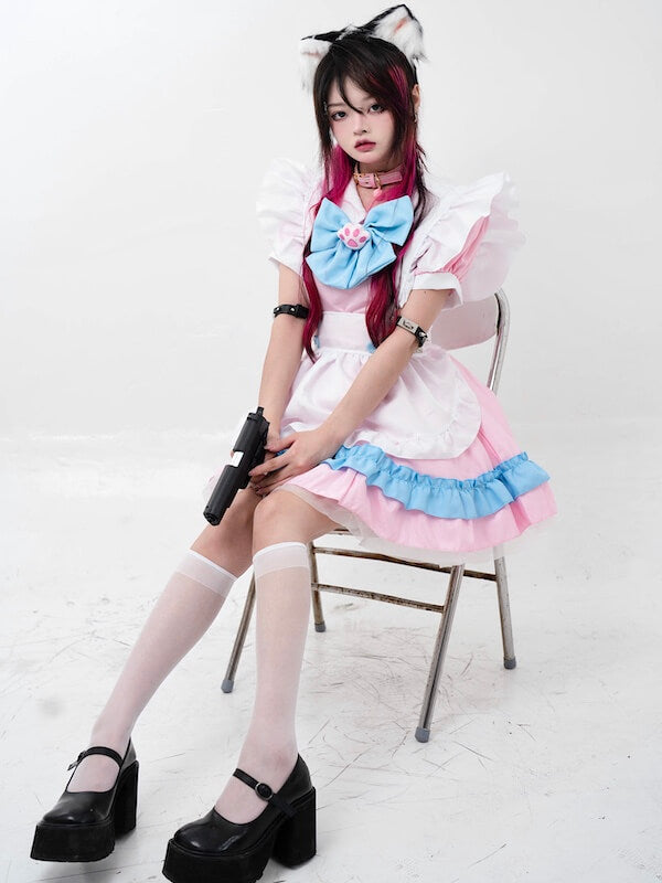 FASHION KITTY MAID COSPLAY DRESS SET