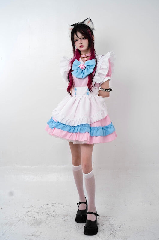 FASHION KITTY MAID COSPLAY DRESS SET