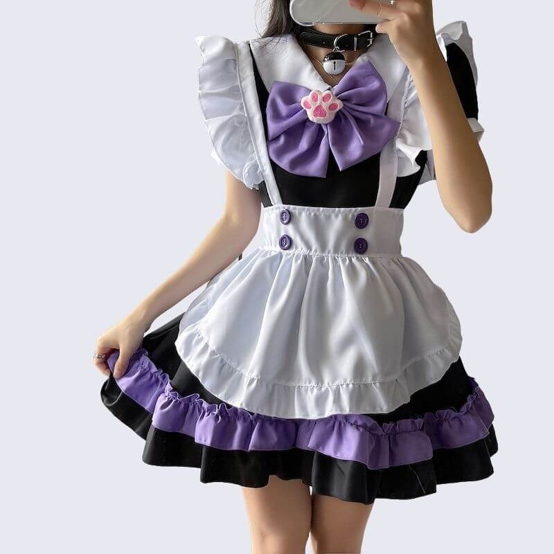 FASHION KITTY MAID COSPLAY DRESS SET