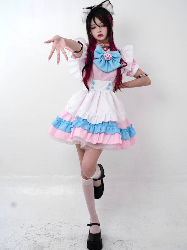 FASHION KITTY MAID COSPLAY DRESS SET