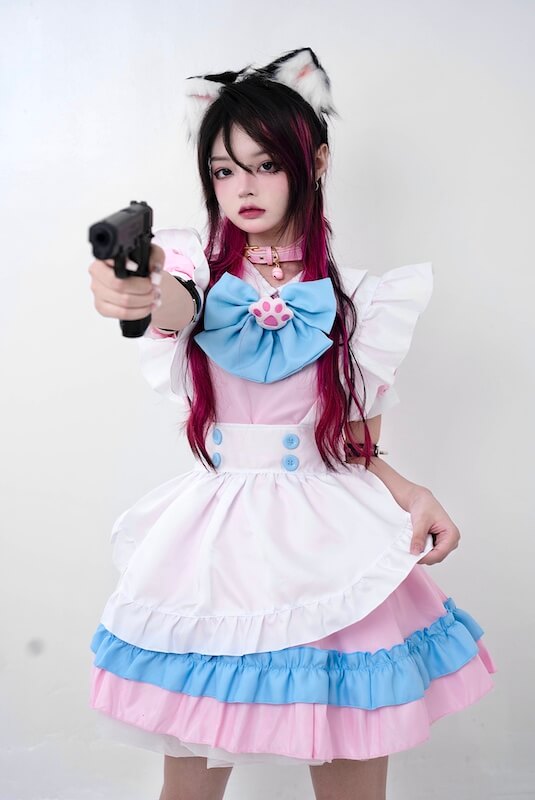 FASHION KITTY MAID COSPLAY DRESS SET