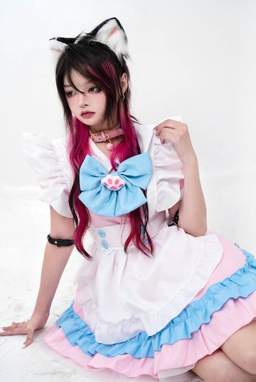 FASHION KITTY MAID COSPLAY DRESS SET