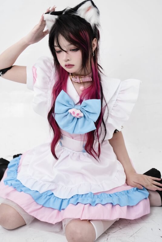 FASHION KITTY MAID COSPLAY DRESS SET