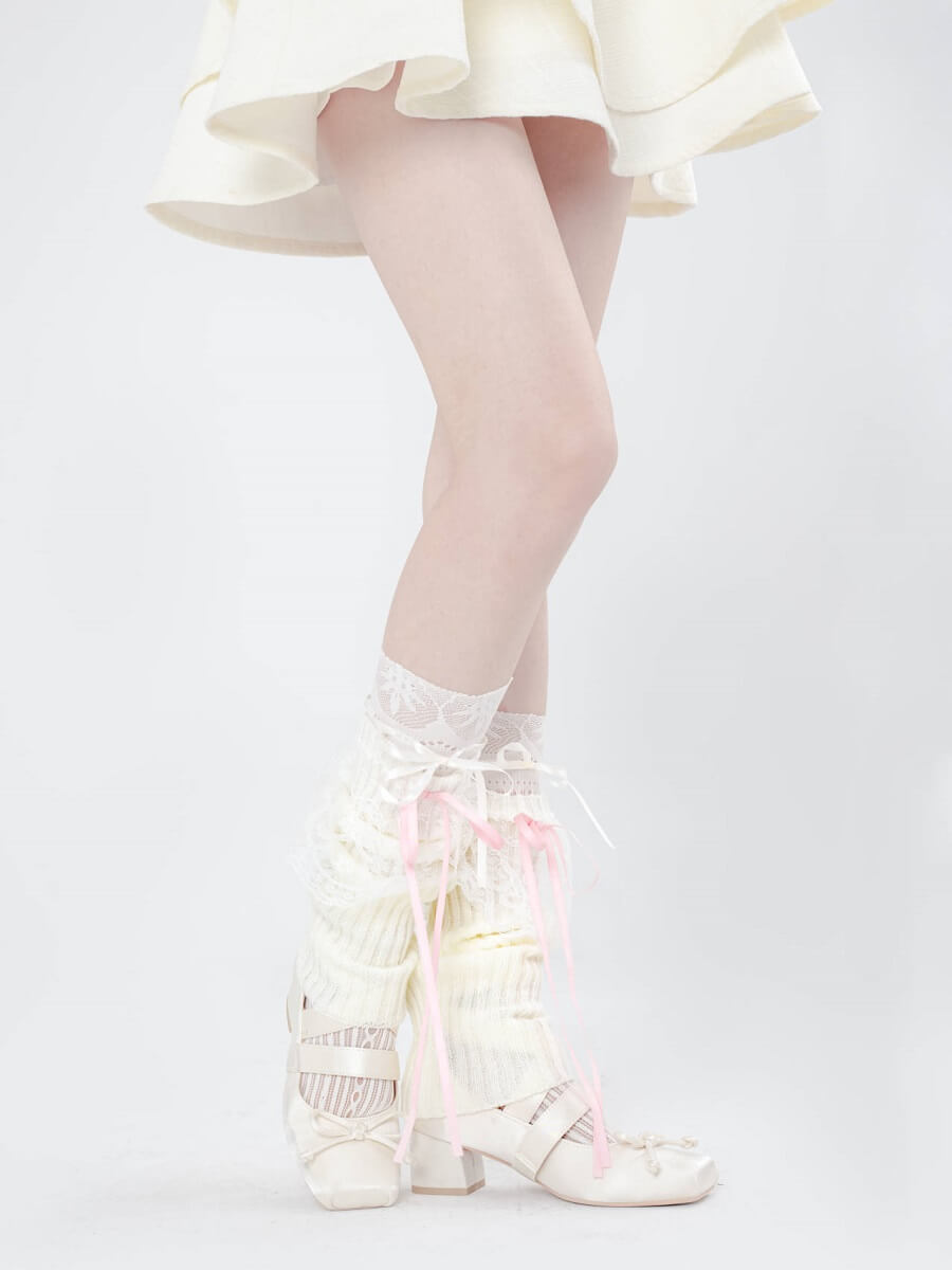 FASHION LACE DOLL RIBBON LEG WARMERS