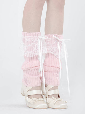FASHION LACE DOLL RIBBON LEG WARMERS