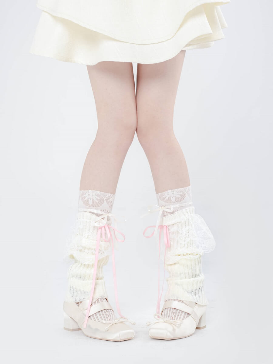 FASHION LACE DOLL RIBBON LEG WARMERS